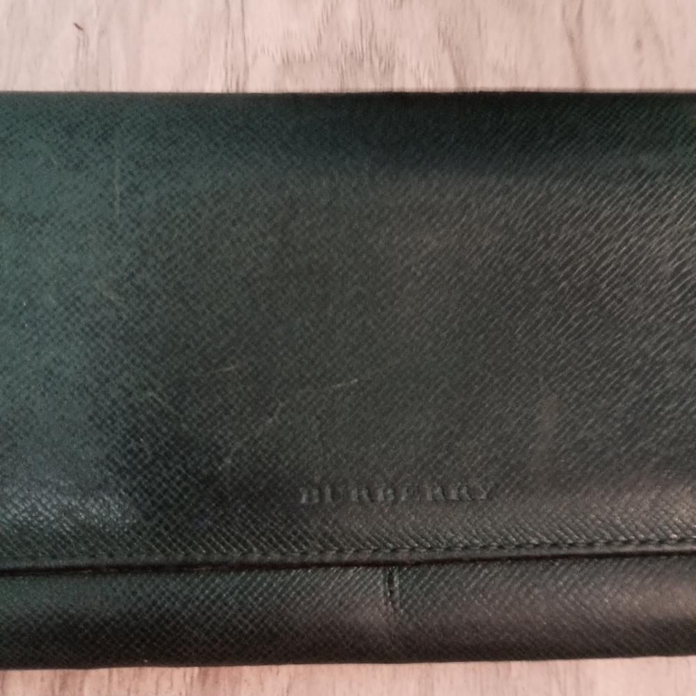 Burberry - dark green wallet bifold - Authentic - Picture 3 of 15